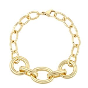 Chunky Chain Bracelet 14k Gold Plated Luxury Jewelry